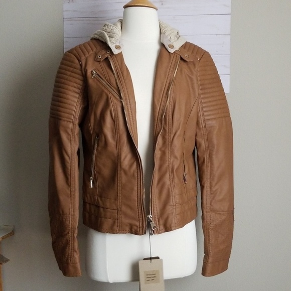 NWT Ci Sono Vegan leather moto jacket - Picture 5 of 8